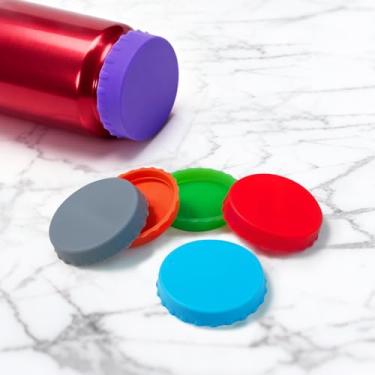 Imagem de Conjunto de 6 tampas de vedação de silicone, rolhas de garrafa de cerveja e bebidas, tampas de preservação de armazenamento de cozinha, uma tampa à prova de vazamento e resistente à oxidação