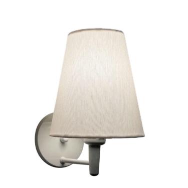 Imagem de Arandela Cone Md-2007 Base Branco Cúpula Em Tecido 20-08x18cm Branco - Bivolt