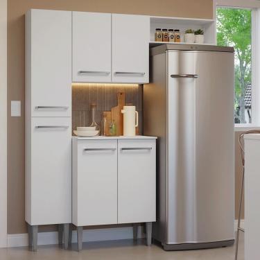Imagem de Armário De Cozinha Compacta 156cm Emilly Madesa Branco 03 Branco