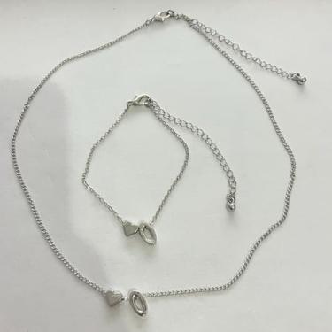 Imagem de Colar com pingente 103 inicial prata conjunto de pulseiras para mulheres banhado a prata coração inicial pingente colar pulseiras aniversário Natal presentes de aniversário para mulheres mãe namorada