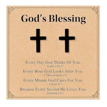 Imagem de Brincos de cruz para mulheres e homens, pequenos brincos de cruz com cartão, joias cristãs, presentes de Natal, Large, Aço inoxidável, Sem pedra preciosa