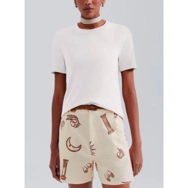 Imagem de Blusa Manga Curta Hering K5YA Feminina Decote Redondo Suedine T. P/XG,