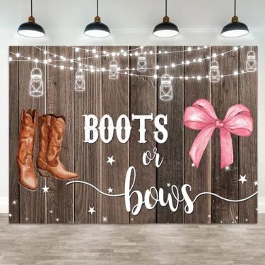 Imagem de ASDCXZ 3 x 2 metros de fundo revelador de gênero, botas ou laços, fundo fotográfico, estrela, brilhante, placa de madeira rústica, desenho animado, para chá de bebê, bandeira, decoração para