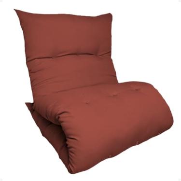 Imagem de Colchonete Futon Colchão 170x60 Solteiro Dobrável Multiuso Decorativo Almofada Acampamento(argila)