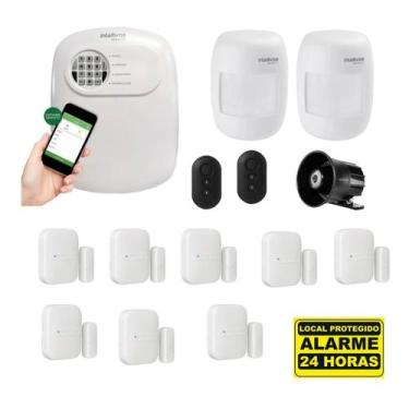 Imagem de Kit Alarme Intelbras Monitorado App Celular Com 10 Sensores