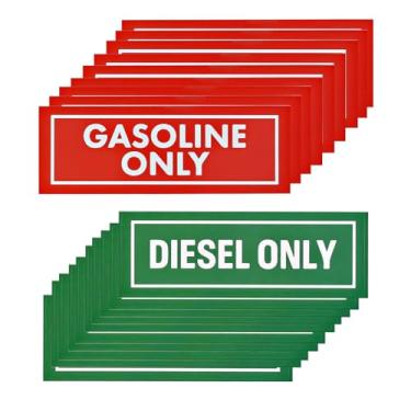 Imagem de 40 adesivos somente diesel e gasolina para tanque de combustível 15 x 5 cm | Decalques de vinil à prova d'água e resistentes a queimaduras solares para latas de combustível, tampas de gás, caminhões
