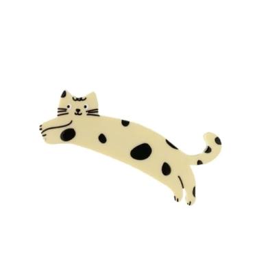 Imagem de Grampo de cabelo de ácido acético com desenho animado Kawali colorido gato bico de pato clipe de cabelo doce estilo coreano para meninas (amarelo-A)