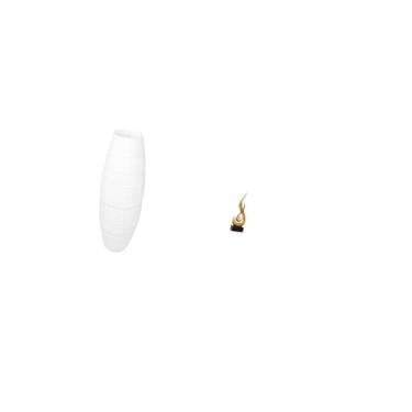 Imagem de Fenteer Abajur Abstrato Simples em Forma de Estátua de Fogo, Luminária de Chão com Proteção para Lâmpada de Papel, Escultura de Arte Moderna, Ornamento Artesa