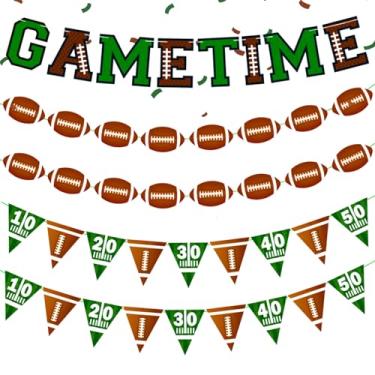 Imagem de Habitable tree 5 peças de faixas de futebol de tempo de jogo - decorações de festa de futebol, faixa de aniversário com tema esportivo para uso interno e externo suprimentos de festa e lembrancinhas