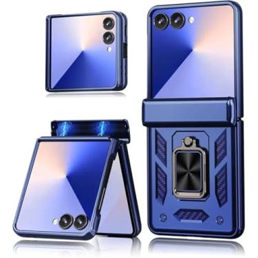 Imagem de Capa para Samsung Z Flip 6, proteção militar, à prova de choque, resistente, com suporte magnético (para Samsung Z Flip 6/azul)
