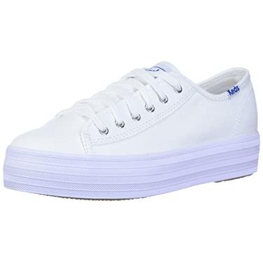 Imagem de Keds Tênis feminino de lona orgânica Triple Kick, Branco, 11