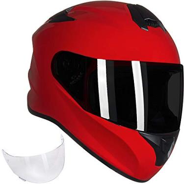 Imagem de Capacete de motocicleta ILM com saída de ar ampliada, viseira de reposição gratuita para homens e mulheres aprovada pelo DOTILM X-Large vermelho ST-06-R-XL