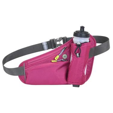 Imagem de LUMINFLY Cinto esportivo refletivo com suporte para garrafa de água, pochete ajustável, bolsa de cintura impermeável com armazenamento de telefone para corrida, caminhada e fitness