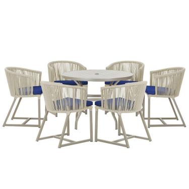 Imagem de Mesa E 6 Cadeiras De Jantar Noronha Fendi E10 Trama Original Rami