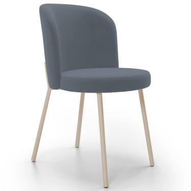 Imagem de Cadeira para Sala de Jantar Cozinha Estofada Gavi Arena L02 Suede Cinza - Lyam Decor