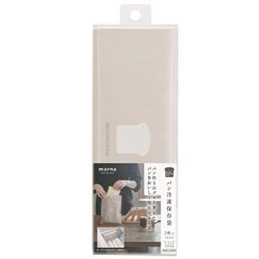 Imagem de MARNA K766BE Saco de armazenamento para congelador de pão, reutilizável, multicamadas de alumínio, com zíper, bege, conjunto de 2, recipiente de armazenamento de pão