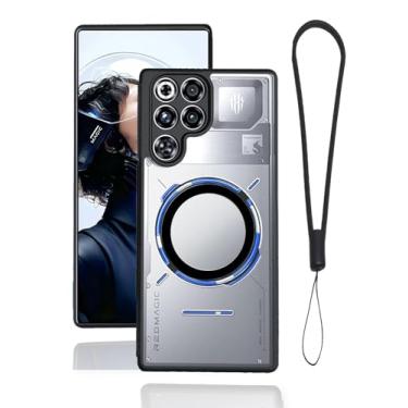 Imagem de FJIASTB Capa magnética transparente para REDMAGIC 11 Pro/11 Pro+, capa protetora robusta com cordão, à prova de choque, resistente a arranhões (círculo)