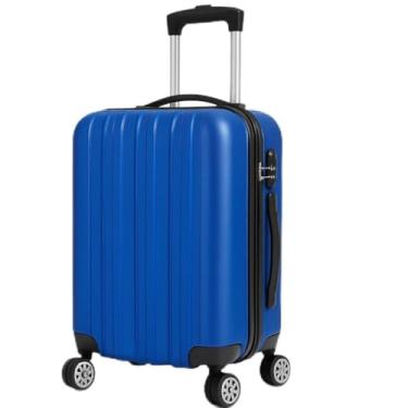Imagem de Mala De Bordo 10Kg Pequena ABS Rodas 360 Graus Com Cadeado Ideal Para Bagagem De Mão Rígida Leve E Resistente (AZUL)