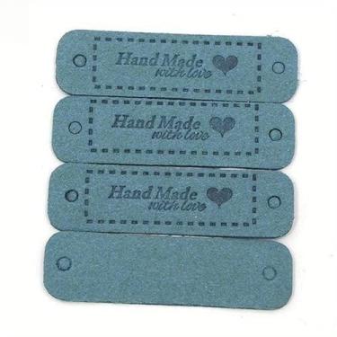 Imagem de 10 peças feitas à mão com etiquetas de amor para roupas feitas à mão etiquetas de couro PU DIY chapéus bolsas etiquetas de costura acessórios de vestuário (B)