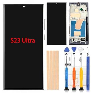 Imagem de Digitalizador LCD TFT BITANR original polegadas Amoled para Samsung Galaxy S23 Ultra, tela LCD sensível ao toque 3D, tela com moldura digitalizadora Full HD com película protetora e à prova d'água