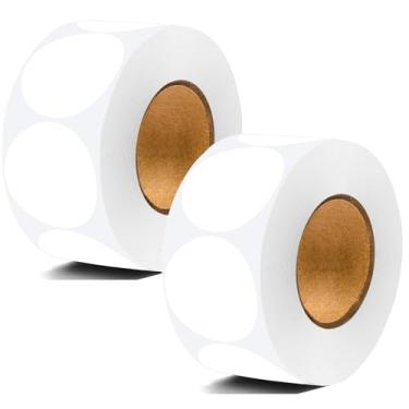 Imagem de 1000 peças de adesivos de pontos circulares etiquetas de codificação redondas 2,5 cm, cor branca em branco, pontos pegajosos, venda de quintal, adesivos simples para escritório, loja e casa