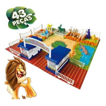 Imagem de Jogo de Montar Infantil Meu Zoológico com Animais 43 peças Brinquedo E