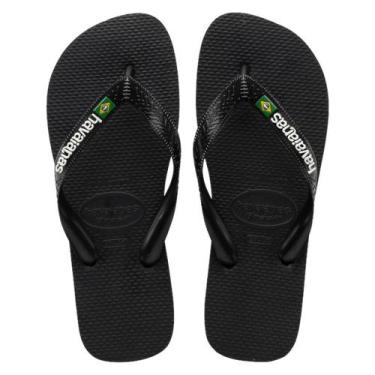 Imagem de Chinelo Havaianas Brasil Logo, Preto, Preto, 33/34