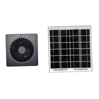Imagem de Fenteer Exaustor solar de 12 V, operação silenciosa, acessórios de uso amigável, ventilador de teto para estufa, galinheiro, Gray 6 Inch