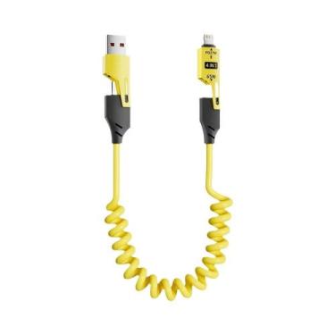 Imagem de Cabo Telescópico USB C Para Tipo C 65W 6A 4-em-1 Carregador Rápido Cab