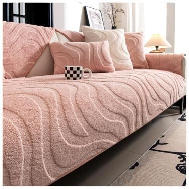 Imagem de SPXMQSS Capa de sofá para sofá, capa de sofá universal antiderrapante de canto, capa de almofada secional em forma de L, protetor de móveis para sala de estar E 70 x 120 cm