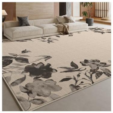 Imagem de SPXMQSS Tapetes laváveis para sala de estar, resistentes a manchas e fáceis de limpar, tapetes macios que não caem para quarto, sala de jantar, escritório, decoração de casa, bege E 200 x 250 cm