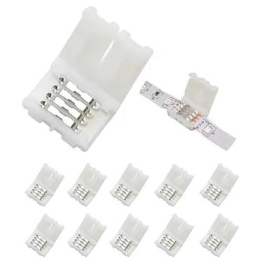 Imagem de Kit 10 Emenda Rápida Reta Conector Rgb P/fita Led 5050 2835 4vias