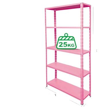 Imagem de Estante 5 prateleiras aço 25cm multiuso(Rosa)
