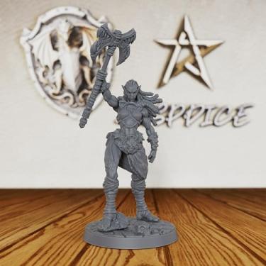 Imagem de Female Orc Warrior Unpainted Miniature, DND Minis for Dungeons and Dragons, Fantasy Tabletop RPG Game Figurine, TTRPG Role Playing Accessory, Ideal for DMS & Savage Encounters-AS289