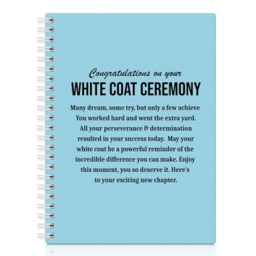 Imagem de XQLZY Congratulations On Your White Coat Cerimônia Azul Caderno Espiral, Presentes de Cerimônia de Casaco Branco para Filha Filha, Escola de Medicina Presentes de Graduação para Fisioterapia, Médico