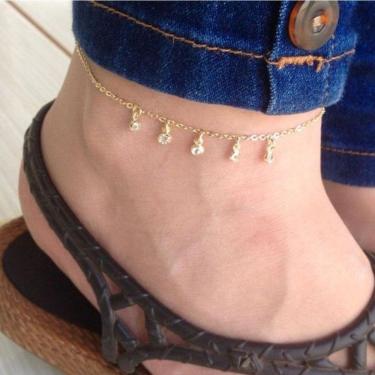 Imagem de Tornozeleira Ponto De Luz Banho De Ouro