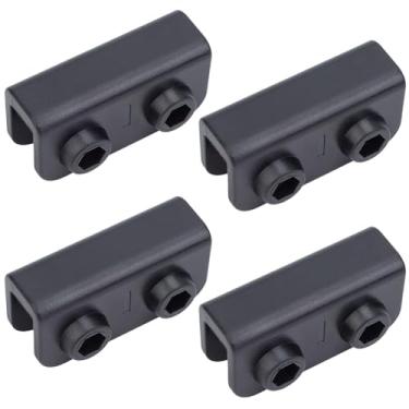 Imagem de CREATCABIN Conector de substituição de 4 peças de reposição para tenda de dossel peças de reposição de suporte retangular preto conectores de substituição de treliça para tenda de gazebo bidirecional
