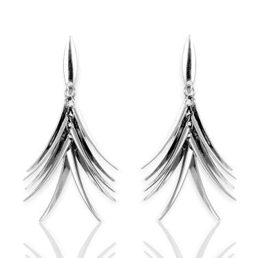 Imagem de Brinco Pendurado Elegante Prateado Aço Inox Hipoalérgico