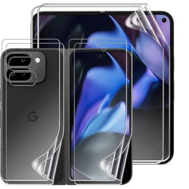 Imagem de DYNASCO 2 conjuntos de protetores de tela para Google Pixel 9 Pro Fold, película TPU transparente HD para Google Pixel 9 Pro Fold 20.3 cm, película flexível frontal + traseira, autocura, resistente a