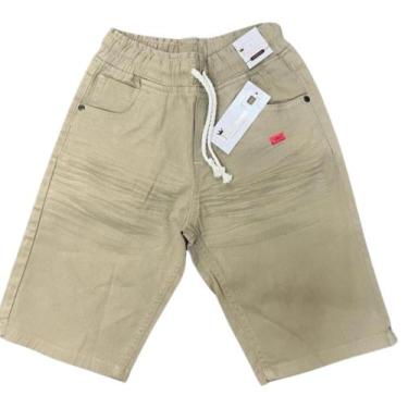 Imagem de Bermuda sarja, elástico no cós.  - Faos jeans , Caqui, 10