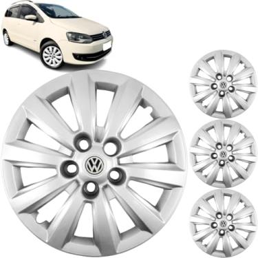 Imagem de Jogo 4 Calotas Aro 14 Vw Fox SpaceFox E Polo 2008 a 2016 Com Adesivo Logo Vw Resinado Grid GR121CP