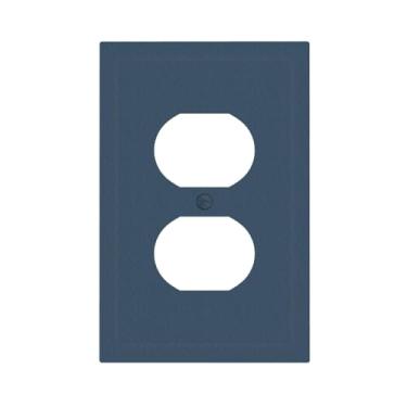 Imagem de WUYOCHA Capas decorativas Encore azul marinho 1 Gang Duplex placa de cobertura de interruptor de luz placas de parede exclusivas para tomadas elétricas, capas de placa de interruptor para quarto