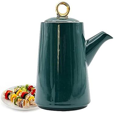 Imagem de uhyOHF Potes de vinagre de óleo, galheteiro de óleo e vinagre, conjunto de garrafas dispensador de vinagre de óleo, dispensador de condimentos de galheteiro líquido para jantar com tampa à prova de