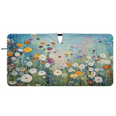 Imagem de CEBUGI Para-brisa de carro dobrável sombra de sol flor janela de carro guarda-chuva para-brisa frontal para-sol para acessórios de carro legal carro refletor protetor solar, P