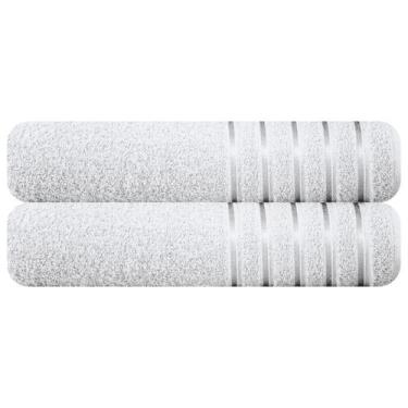 Imagem de Kit 2 Toalhas Banhão 100% Algodão 90X150 cm Teka Comfort, Branca