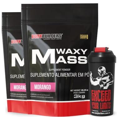 Imagem de Kit 2x Waxy Mass Morango 3kg + Coqueteleira - Bodybuilders