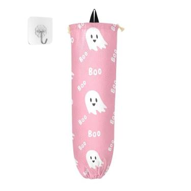Imagem de xigua Cute Ghosts Suporte de parede para saco de plástico com cordão, pacote com 2, organizador de sacolas de compras reutilizáveis, decoração para bolsas, meias, roupas íntimas e gravatas