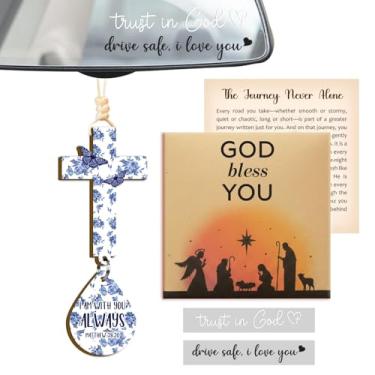 Imagem de Decorações de árvore de Natal, enfeites de Natal, presentes de enfeite para mulheres, mãe, pai, enfeites de Natal 2025 (flor azul cruzada)