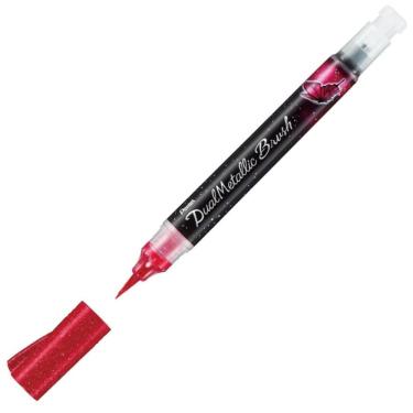 Imagem de Marcador Dual Metallic Brush Pentel Arts Rosa + Rosa Metálico