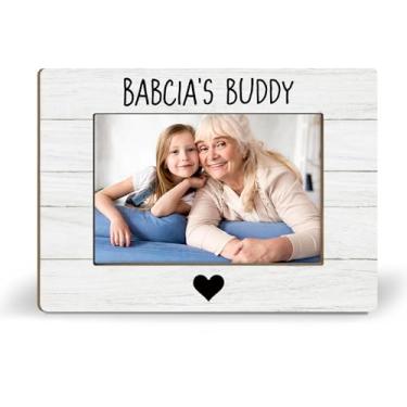 Imagem de iEFEY Molduras para presente Babcia, 21 x 14 cm, presentes de avó de netos, netos, mães, presente de aniversário, melhor avó, porta-retratos de madeira para fotos de 10 x 15 cm para decoração de mesa